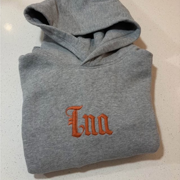 TNA Heather Gray Sweatshirt with Vibrant Sleeve Graphics - Picture 5 of 5